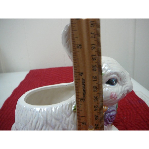 Vtg Heritage Pottery limited edition ceramic bunny planter Lusterware - Picture 6 of 7